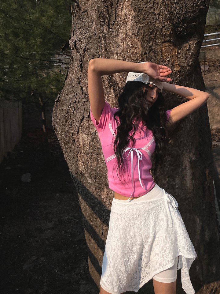 Rare Closet - Korean Women Fashion - #vintagekidsstyle - Top Lace Puff Tee - 8