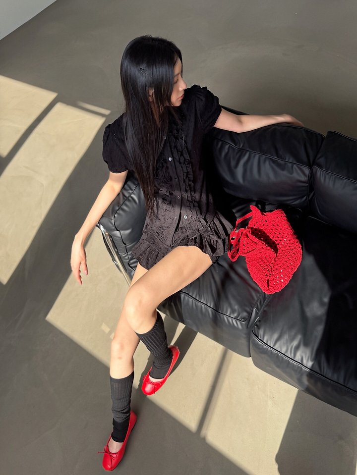 Rare Closet - Korean Women Fashion - #momslook - Melo Punching Lace Blouse - 4
