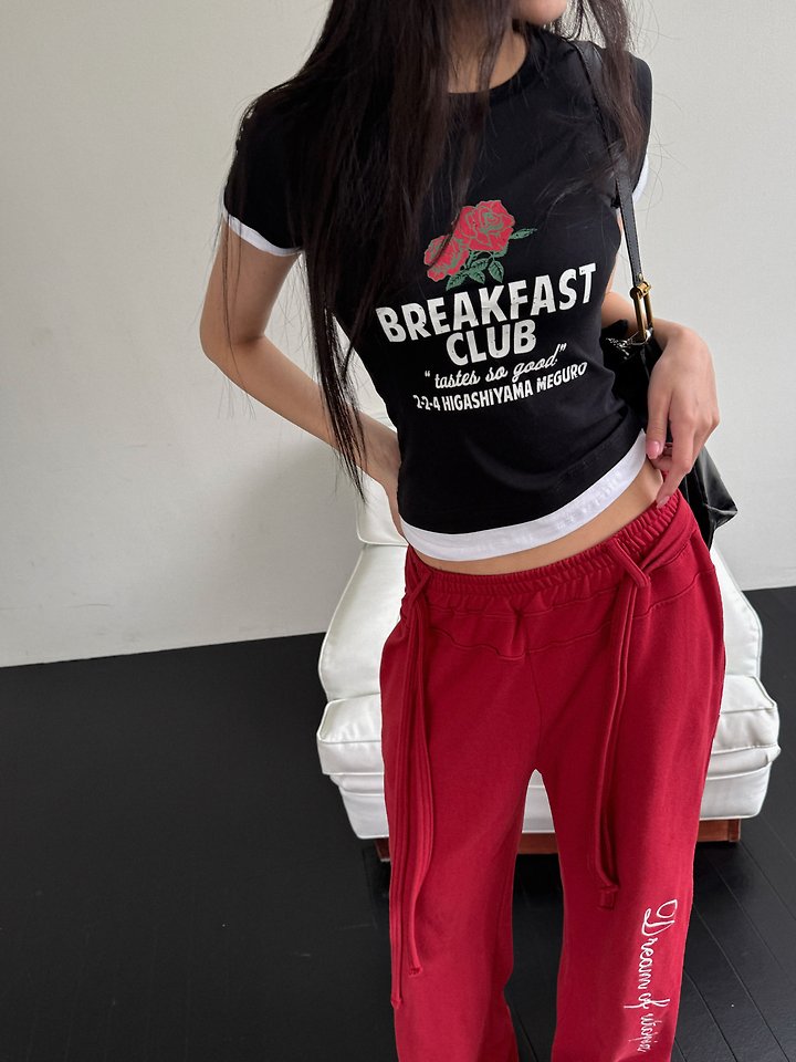 Rare Closet - Korean Women Fashion - #womensfashion - Rose Double Contrast Tee - 2