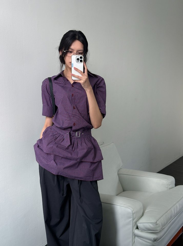 Rare Closet - Korean Women Fashion - #womensfashion - Lowell Check Shirt One-piece - 9