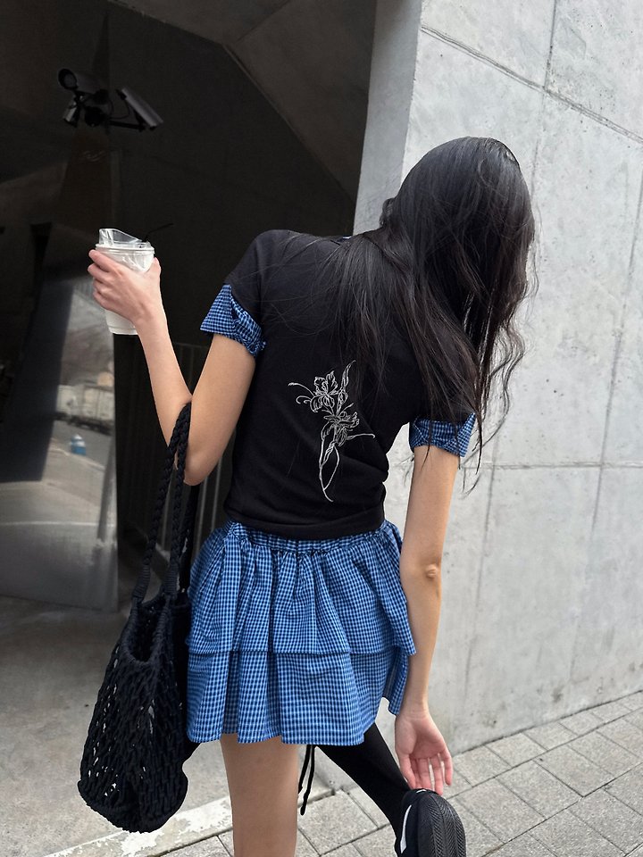 Rare Closet - Korean Women Fashion - #womensfashion - Flower Embroidery Tee - 10