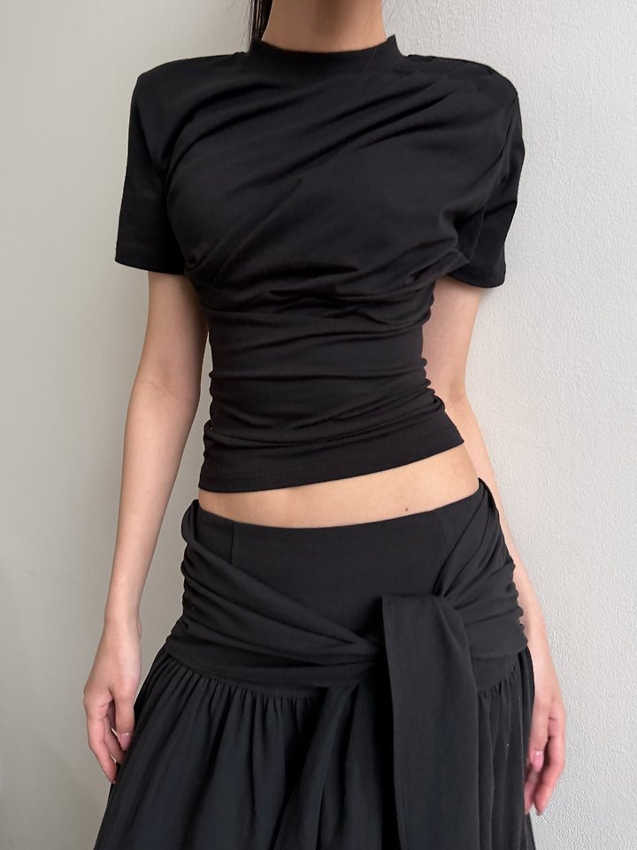 Rare Closet - Korean Women Fashion - #womensfashion - Drape Shirring Tee - 11