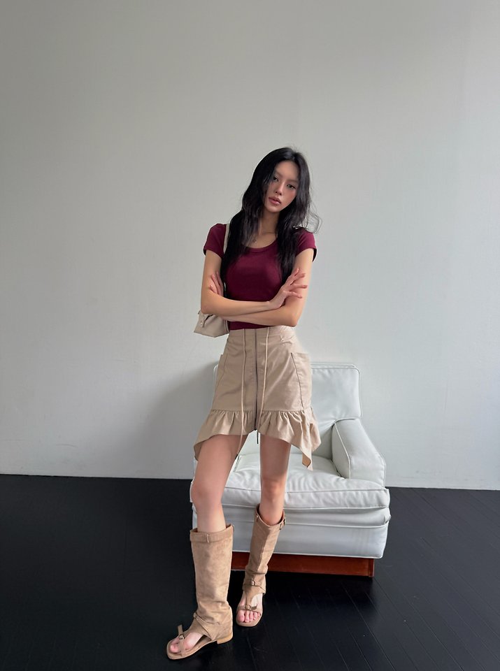 Rare Closet - Korean Women Fashion - #womensfashion - Sand Frill Skirt - 5