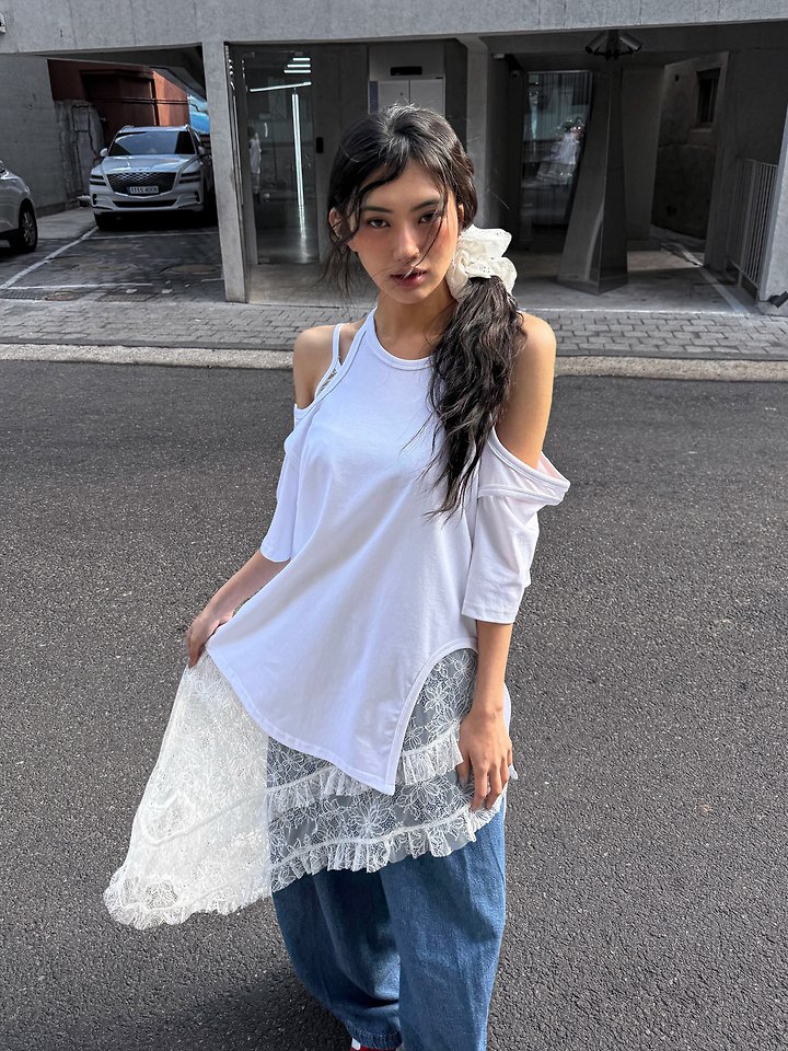 Rare Closet - Korean Women Fashion - #womensfashion - City Slit Boxy Tee - 2