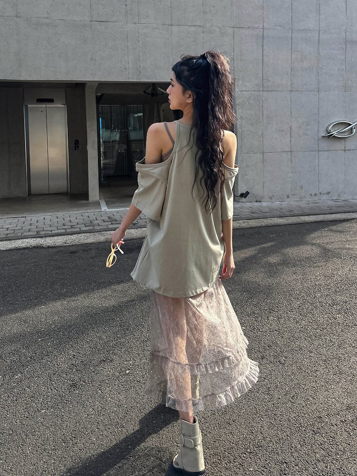Rare Closet - Korean Women Fashion - #womensfashion - City Slit Boxy Tee - 6