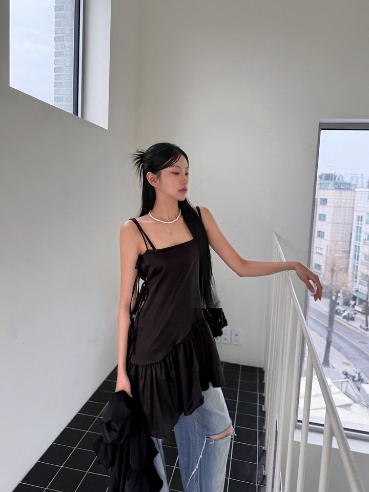 Rare Closet - Korean Women Fashion - #womensfashion - Flow Unbalanced Frill One-piece - 3