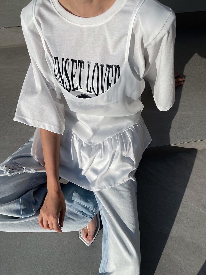 Rare Closet - Korean Women Fashion - #momslook - Sunset Layered Tee - 4