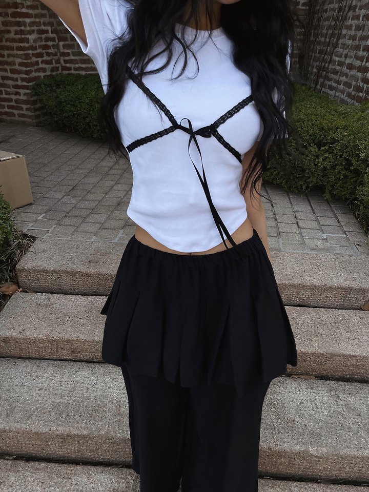 Rare Closet - Korean Women Fashion - #womensfashion - Top Lace Puff Tee - 2