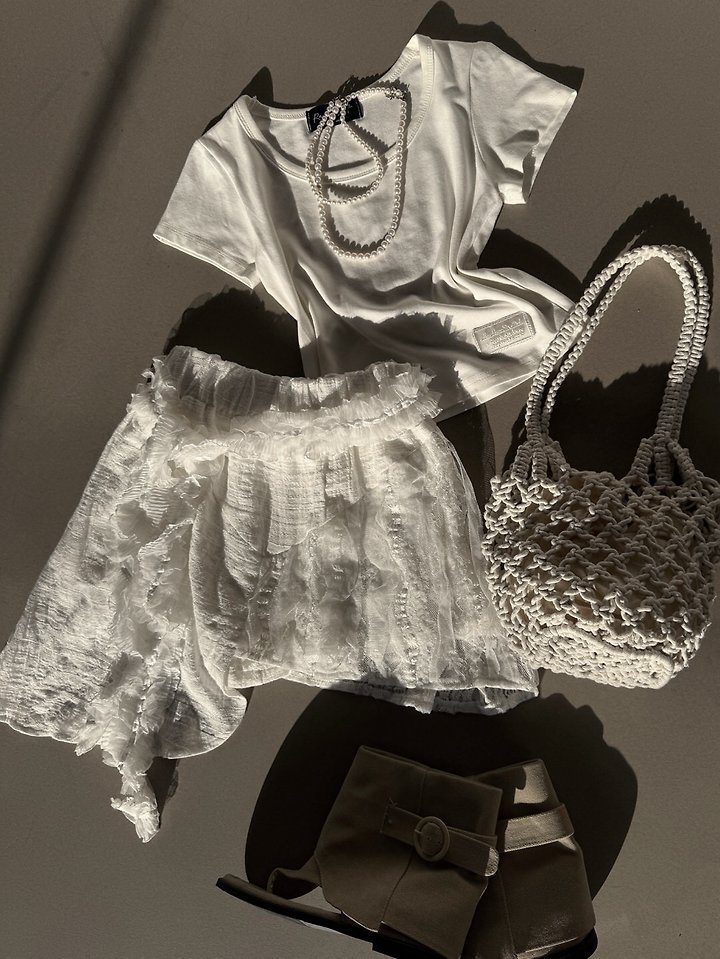 Rare Closet - Korean Women Fashion - #womensfashion - Tie Belt Lace Skirt - 11