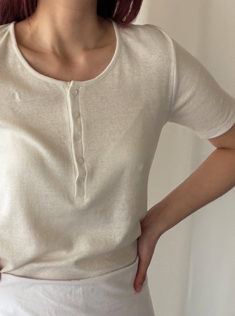 Roomk - Korean Women Fashion - #momslook - Button Tee - 9
