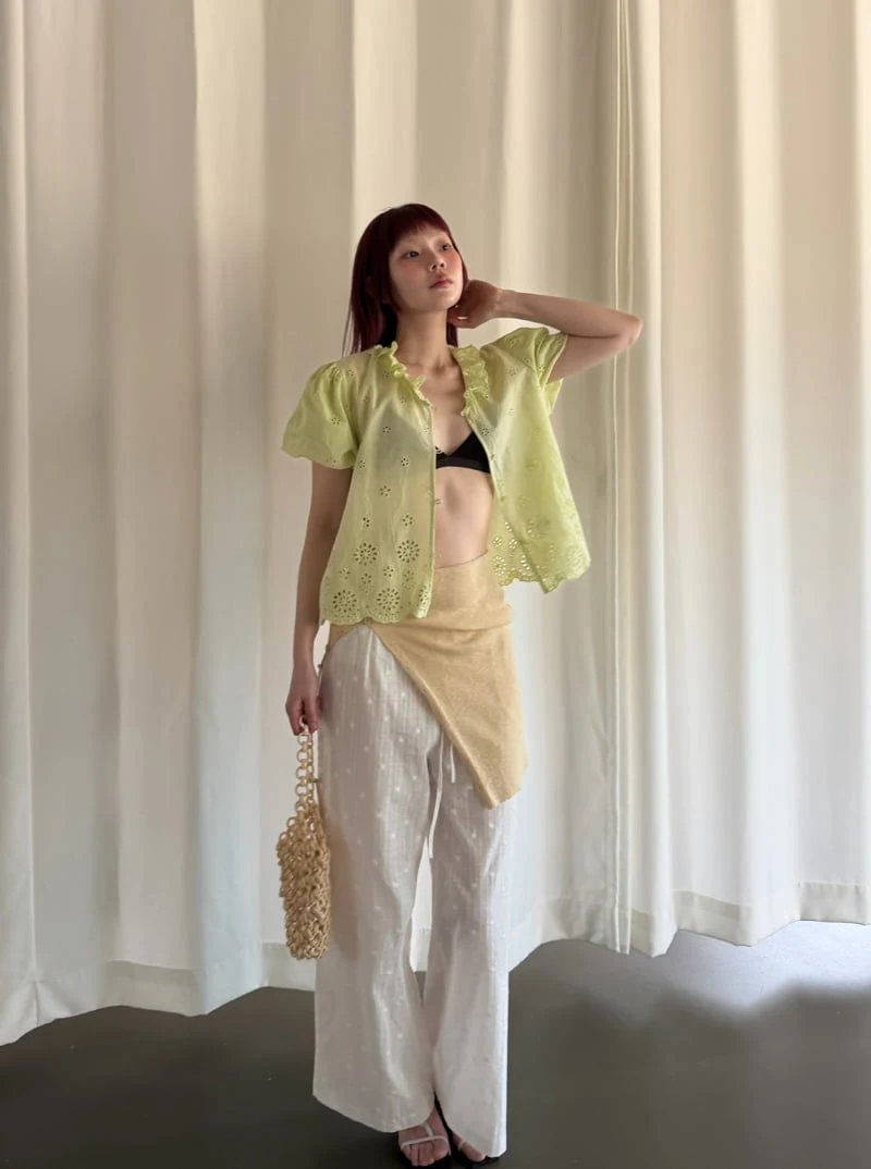 Roomk - Korean Women Fashion - #momslook - Punching Eyelet Blouse - 10