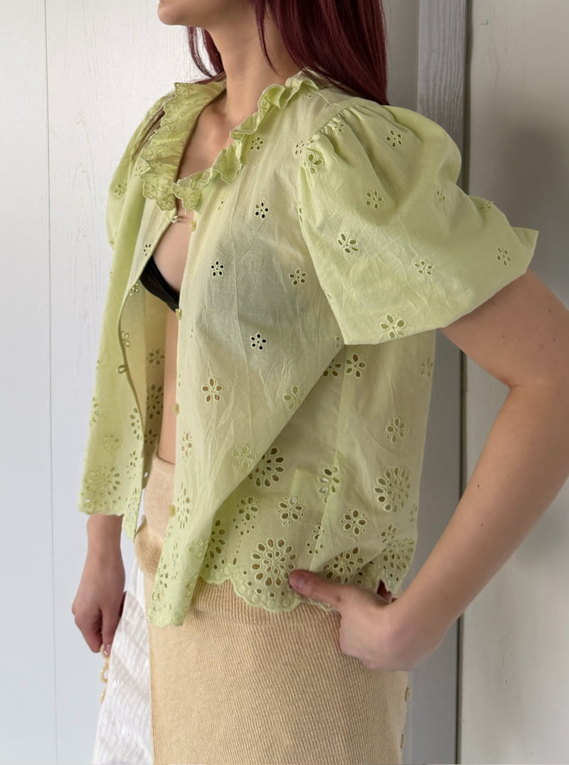 Roomk - Korean Women Fashion - #momslook - Punching Eyelet Blouse - 8
