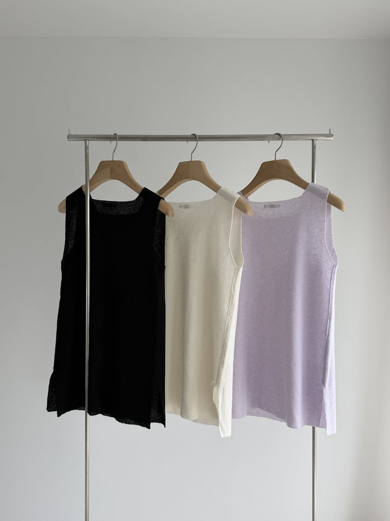 Roomk - Korean Women Fashion - #momslook - Double Square Knit Sleeveless - 6