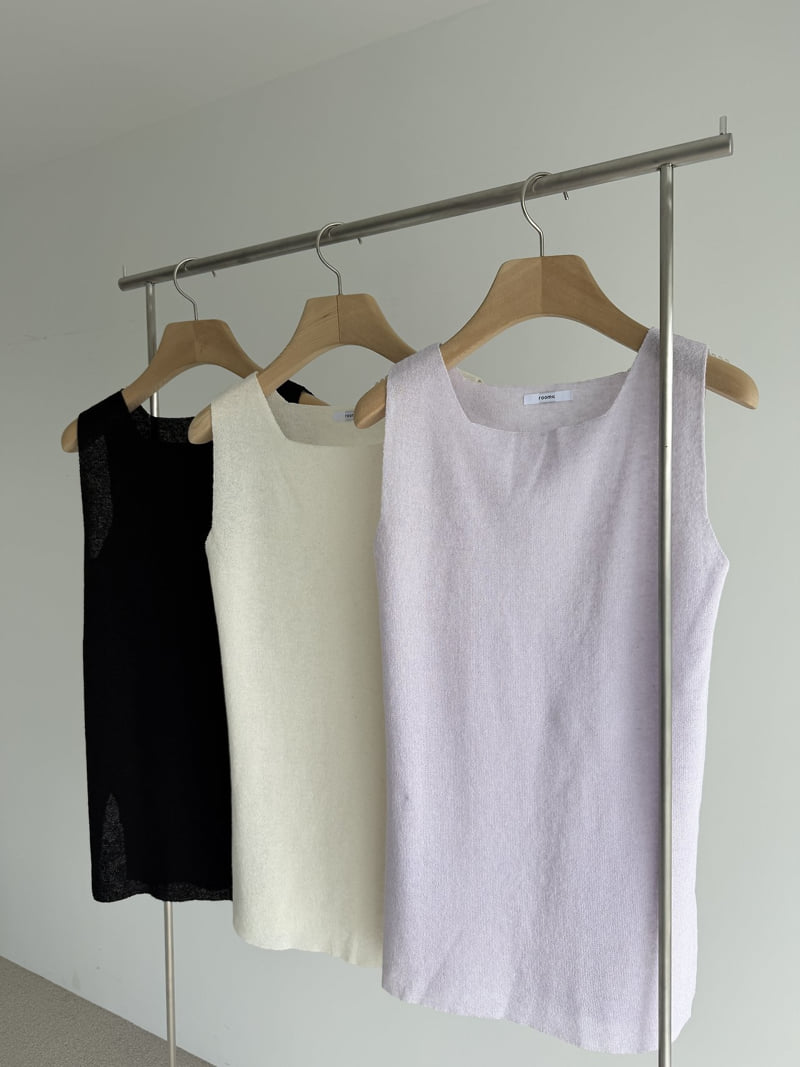 Roomk - Korean Women Fashion - #momslook - Double Square Knit Sleeveless - 8