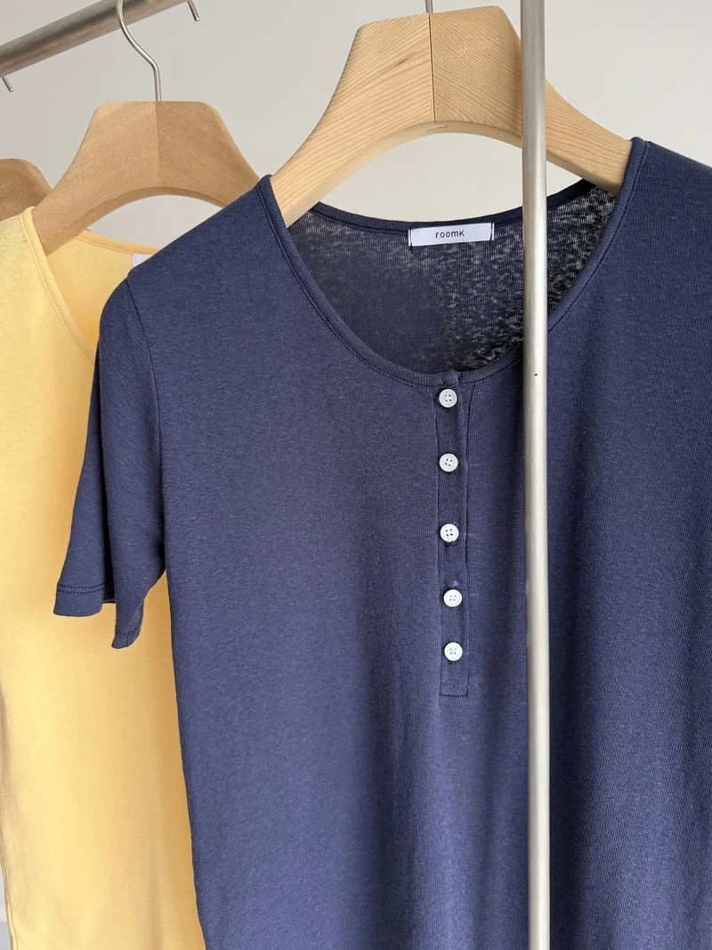 Roomk - Korean Women Fashion - #restrostyle - Button Tee - 2