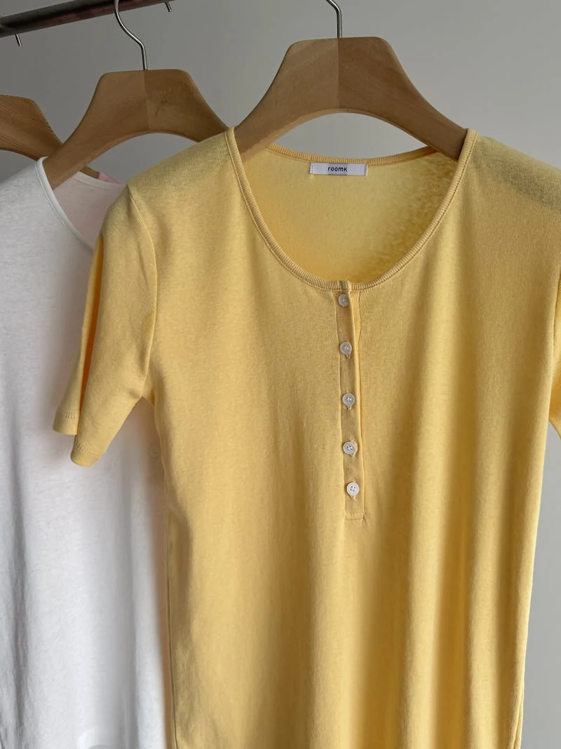 Roomk - Korean Women Fashion - #romanticstyle - Button Tee - 3