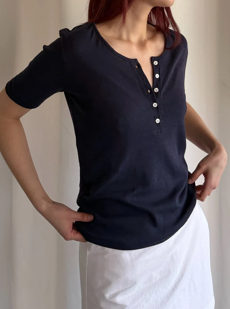 Roomk - Korean Women Fashion - #thatsdarling - Button Tee - 5