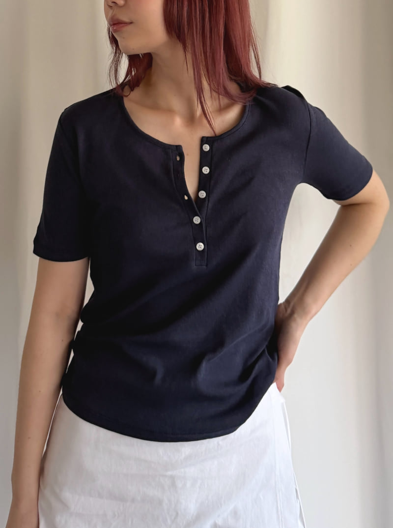 Roomk - Korean Women Fashion - #thelittlethings - Button Tee - 6
