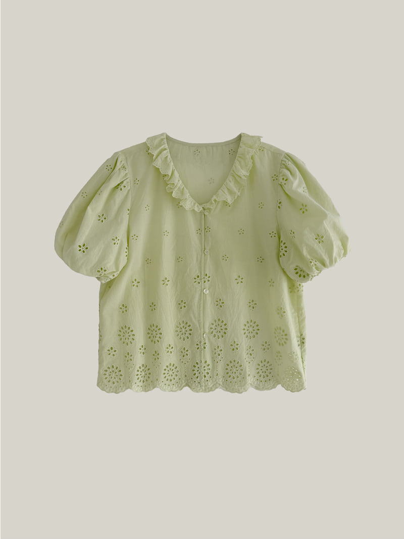 Roomk - Korean Women Fashion - #thelittlethings - Punching Eyelet Blouse