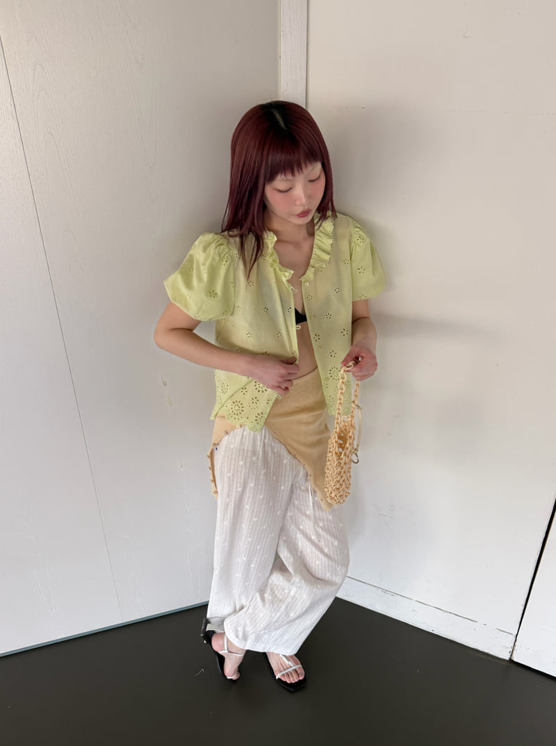 Roomk - Korean Women Fashion - #womensfashion - Punching Eyelet Blouse - 11