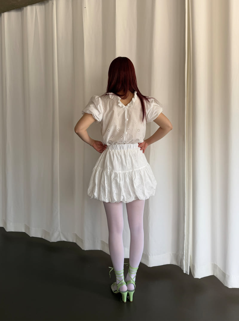 Roomk - Korean Women Fashion - #womensfashion - Punching Eyelet Blouse - 3