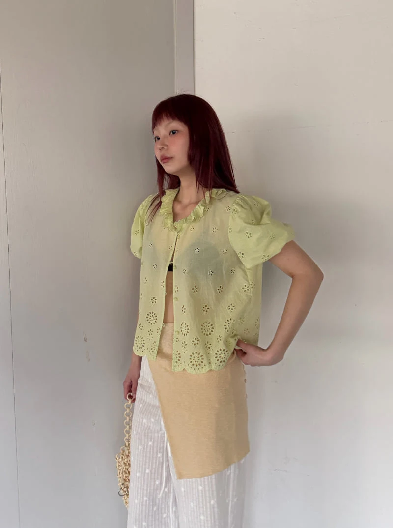 Roomk - Korean Women Fashion - #womensfashion - Punching Eyelet Blouse - 5