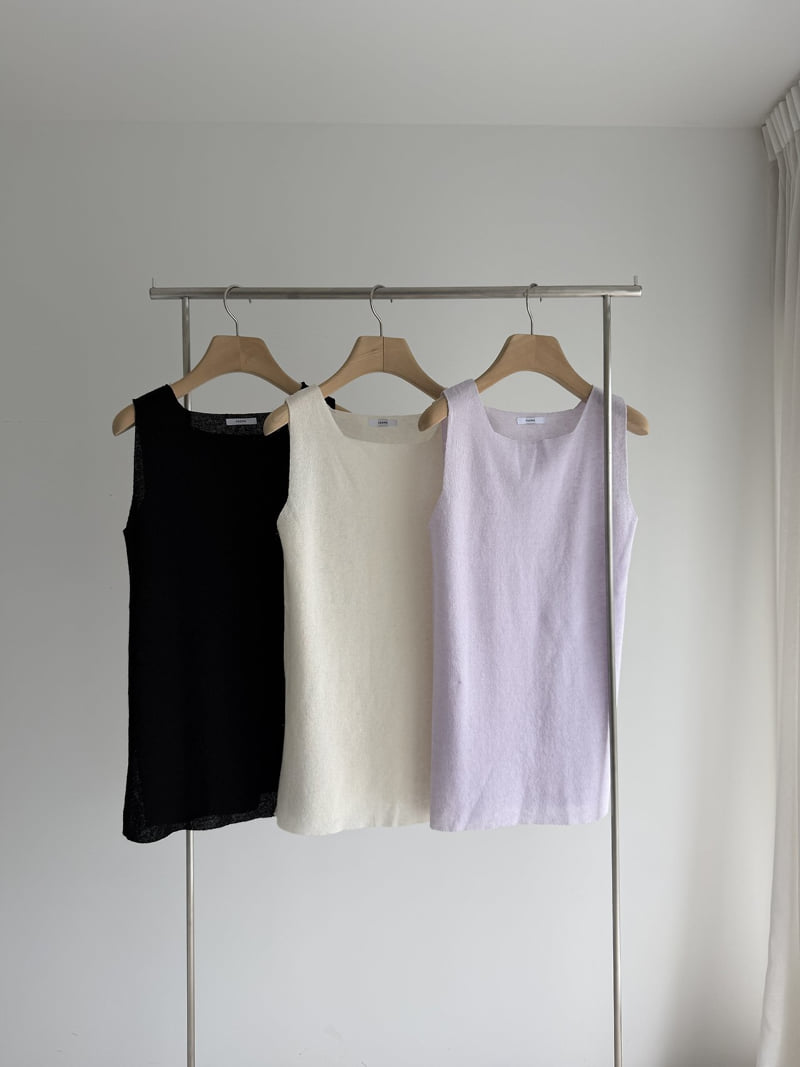 Roomk - Korean Women Fashion - #womensfashion - Double Square Knit Sleeveless - 5