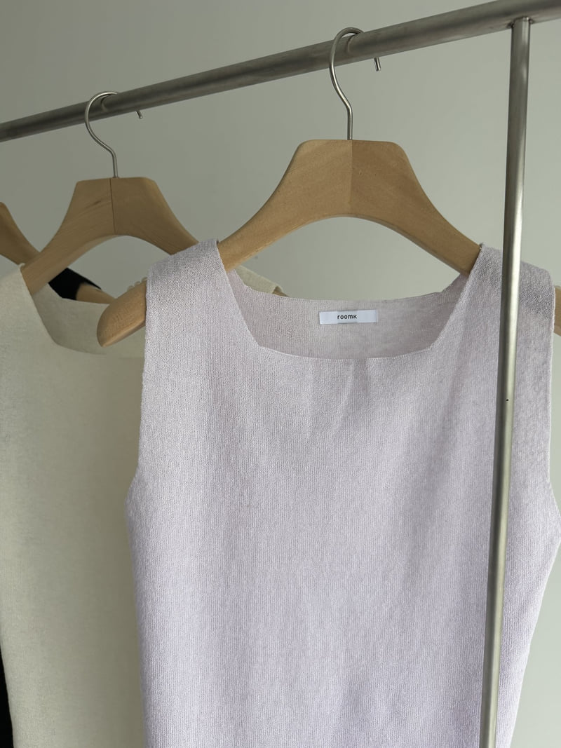 Roomk - Korean Women Fashion - #womensfashion - Double Square Knit Sleeveless - 7