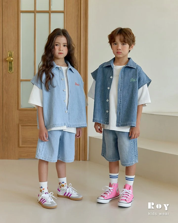 Roy - Korean Children Fashion - #childofig - Denim Vest - 5