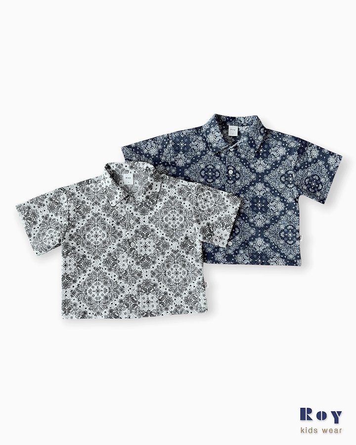 Roy - Korean Children Fashion - #childofig - Paisley Short Sleeve Shirt