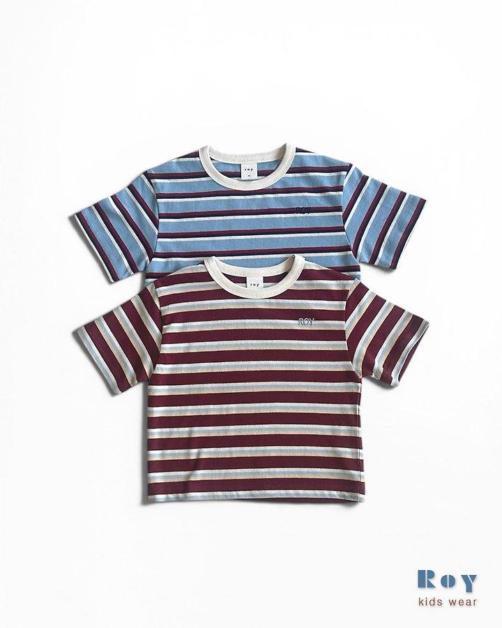 Roy - Korean Children Fashion - #childofig - Retro Stripe Tee