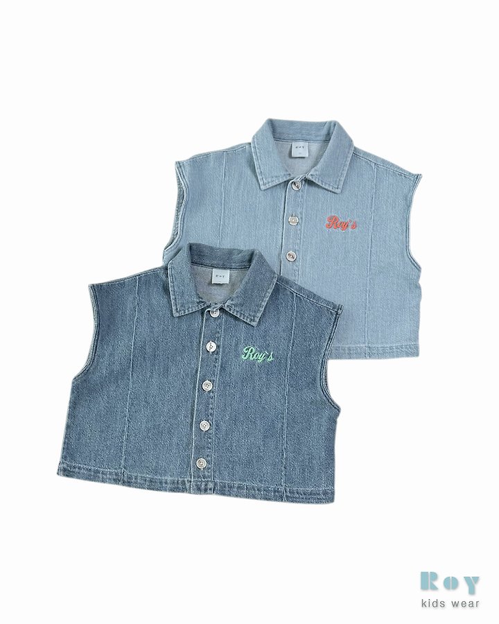 Roy - Korean Children Fashion - #childrensboutique - Denim Vest - 6