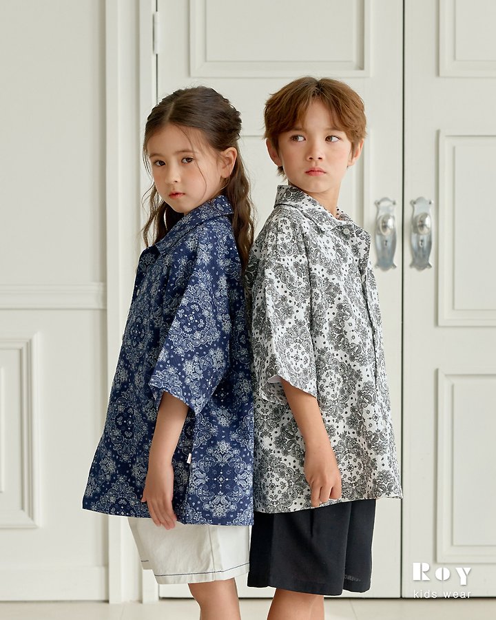 Roy - Korean Children Fashion - #discoveringself - Paisley Short Sleeve Shirt - 5