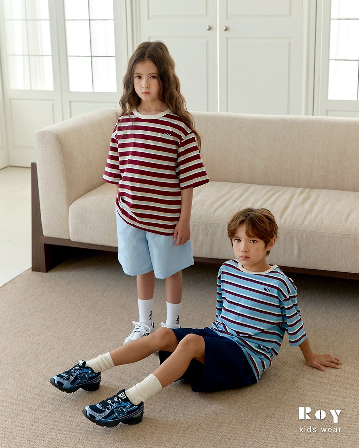 Roy - Korean Children Fashion - #designkidswear - Retro Stripe Tee - 4