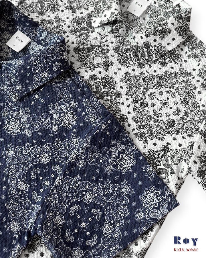 Roy - Korean Children Fashion - #fashionkids - Paisley Short Sleeve Shirt - 6