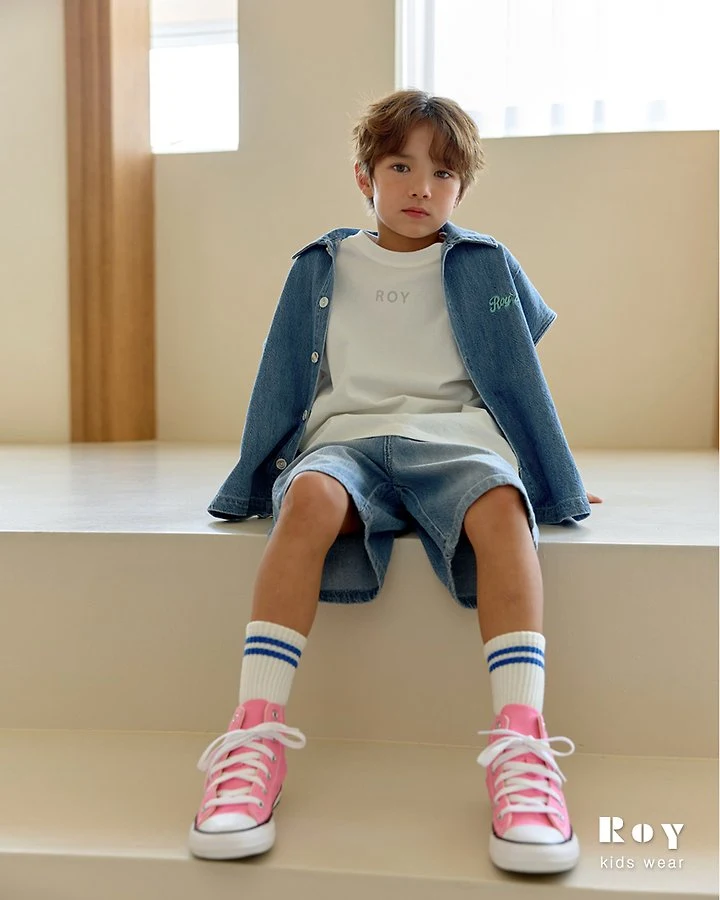 Roy - Korean Children Fashion - #kidsshorts - Denim Vest - 10