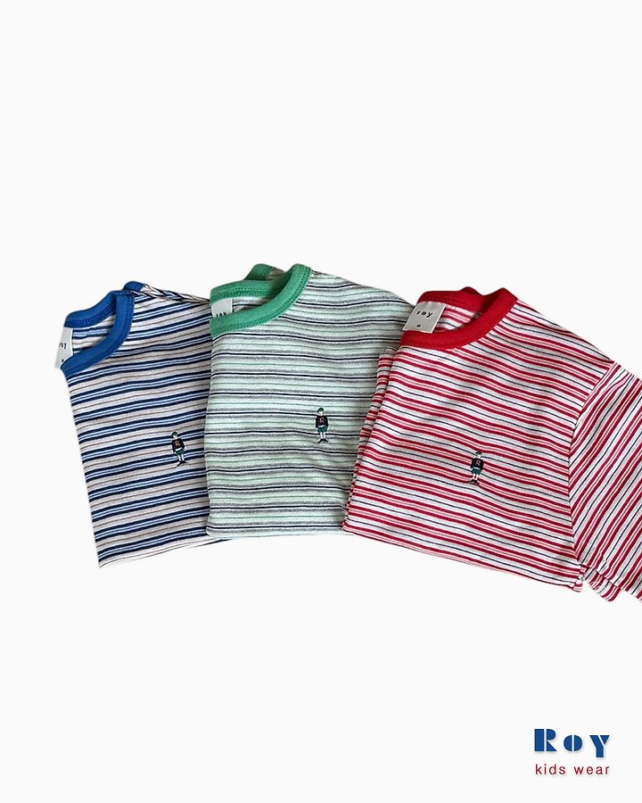Roy - Korean Children Fashion - #kidsshorts - Toy Play Stripe Tee - 10