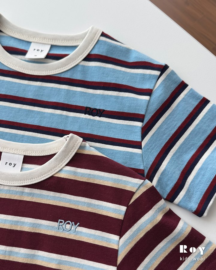 Roy - Korean Children Fashion - #kidsstore - Retro Stripe Tee - 7