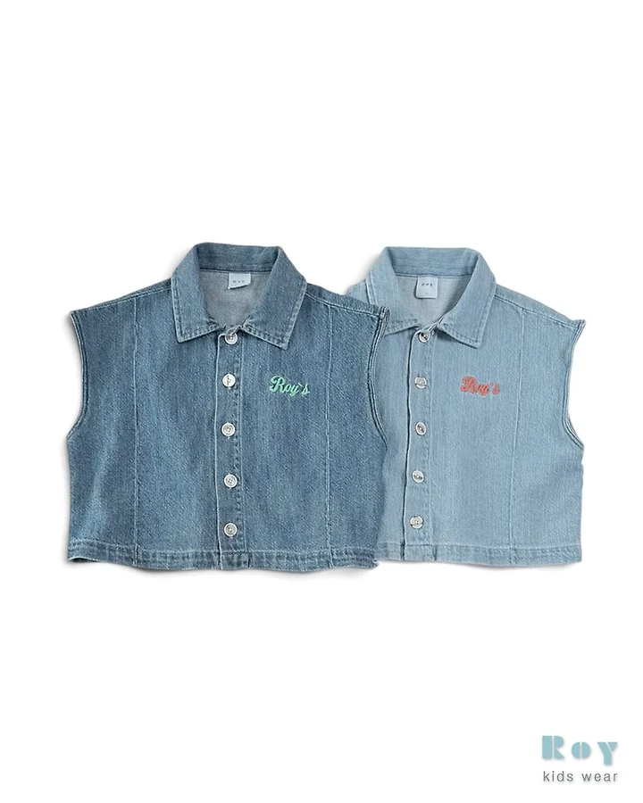 Roy - Korean Children Fashion - #prettylittlegirls - Denim Vest