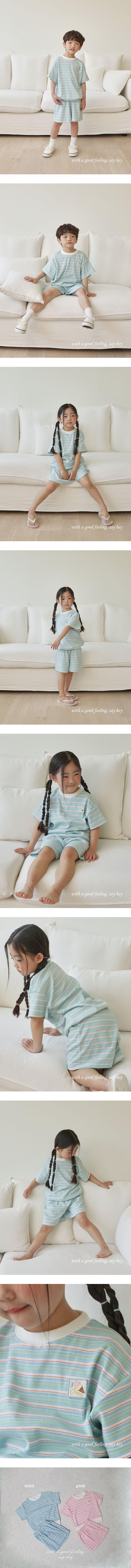 Say Hey - Korean Children Fashion - #Kfashion4kids - Multi Stripe Set