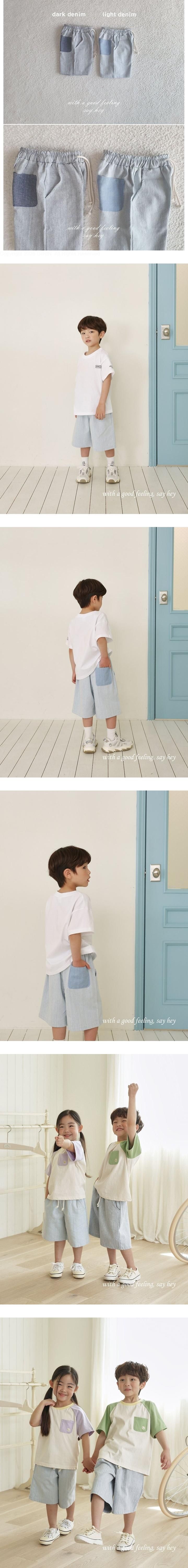 Say Hey - Korean Children Fashion - #kidsstore - 6-Length Denim Pants