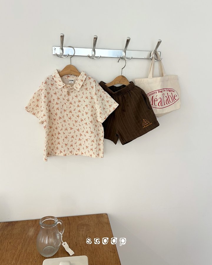 Scoop - Korean Children Fashion - #kidsstore - Boat Collar Shorts - 5