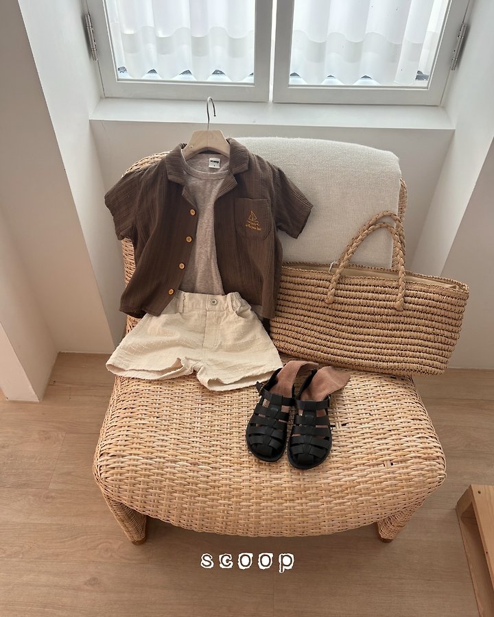 Scoop - Korean Children Fashion - #kidsshorts - Boat Collar Shirt - 4