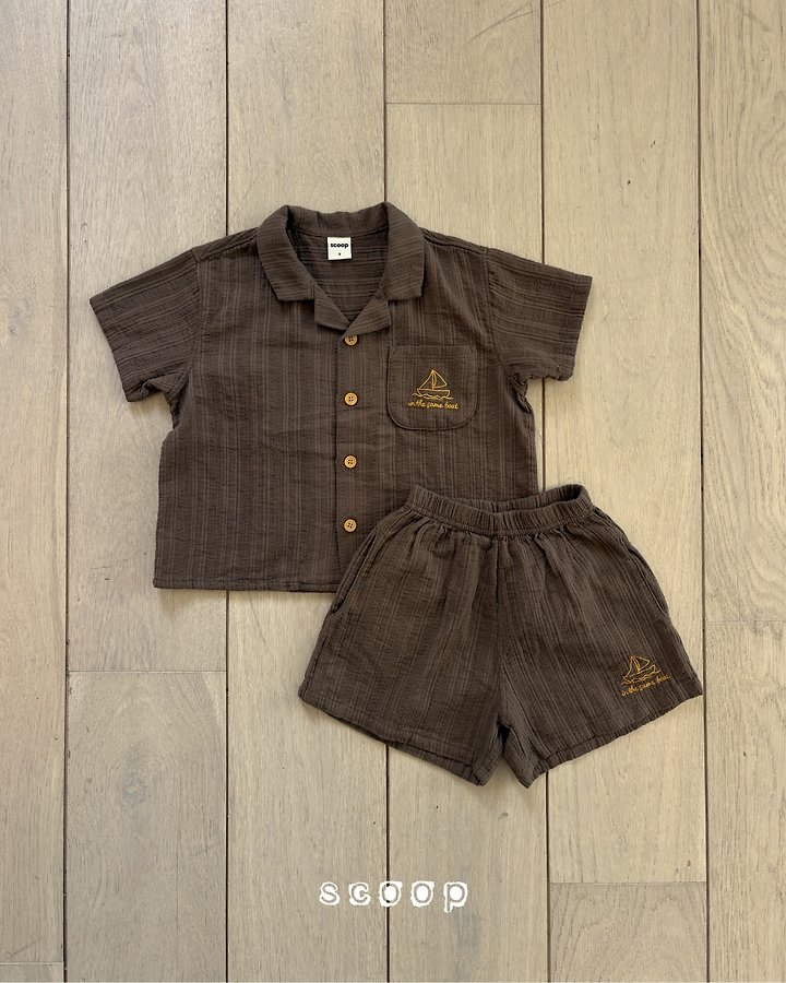 Scoop - Korean Children Fashion - #kidzfashiontrend - Boat Collar Shorts - 6