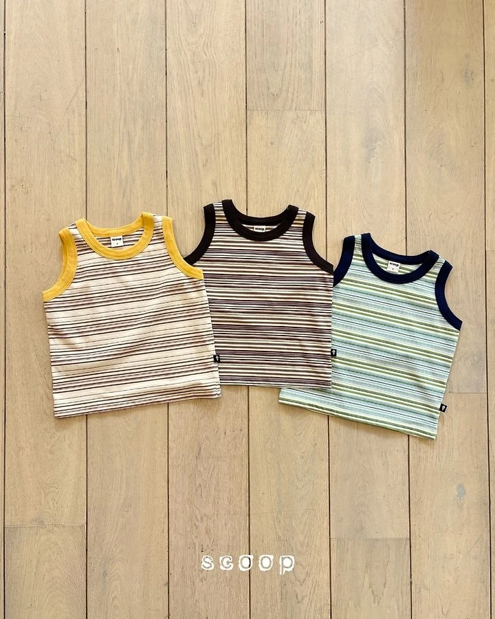 Scoop - Korean Children Fashion - #magicofchildhood - Multi Stripe Sleeveless Top