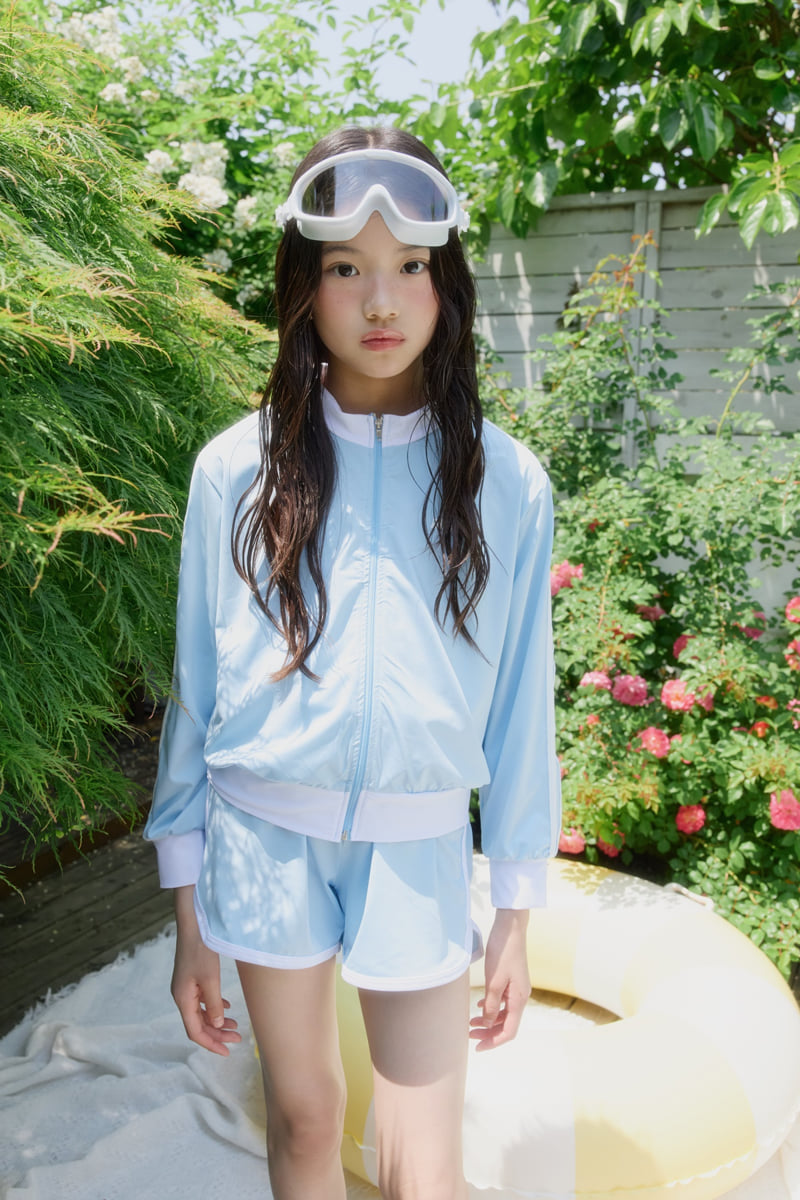 Sm2 - Korean Children Fashion - #fashionkids - Rash Guard Zip-Up Set - 4