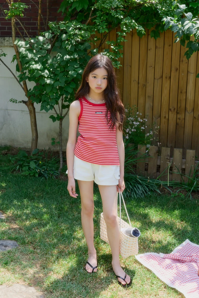 Sm2 - Korean Children Fashion - #kidsshorts - Slit Sleeveless Tee - 3