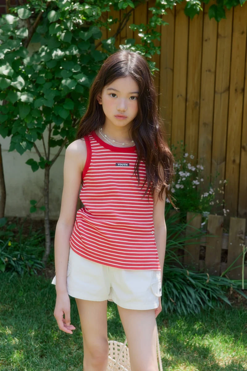Sm2 - Korean Children Fashion - #kidsshorts - Slit Sleeveless Tee - 4