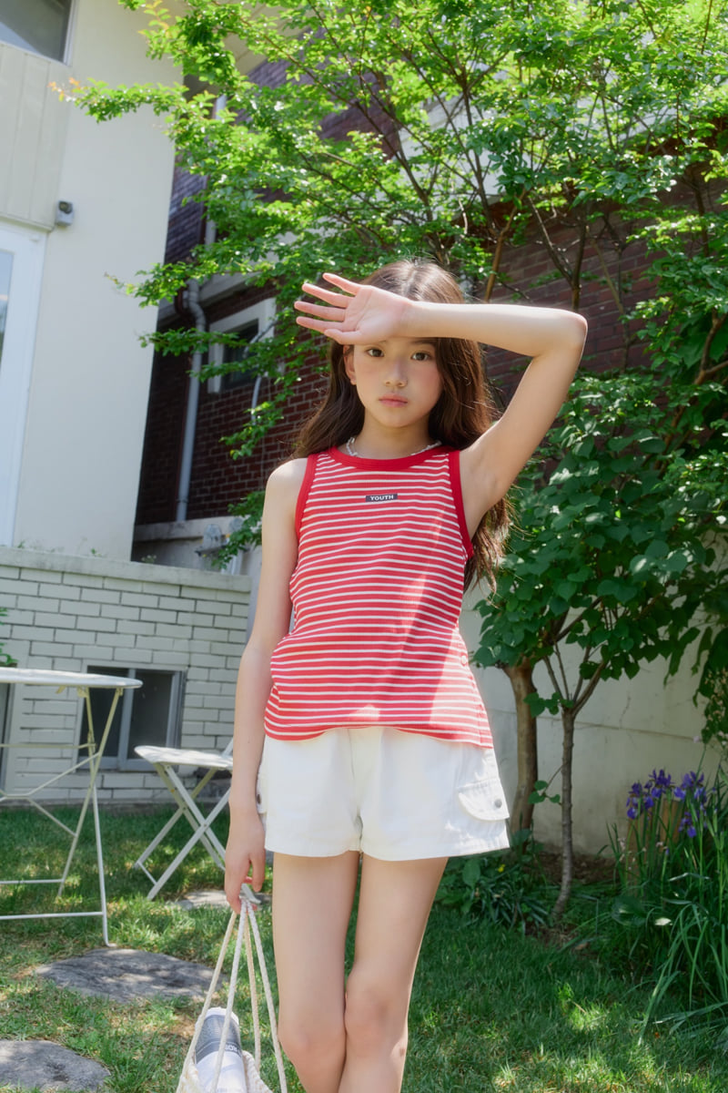 Sm2 - Korean Children Fashion - #minifashionista - Slit Sleeveless Tee - 9