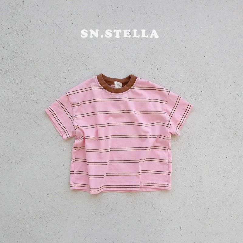 Sn.stella - Korean Children Fashion - #kidzfashiontrend - Bonbon Stripe Tee - 10